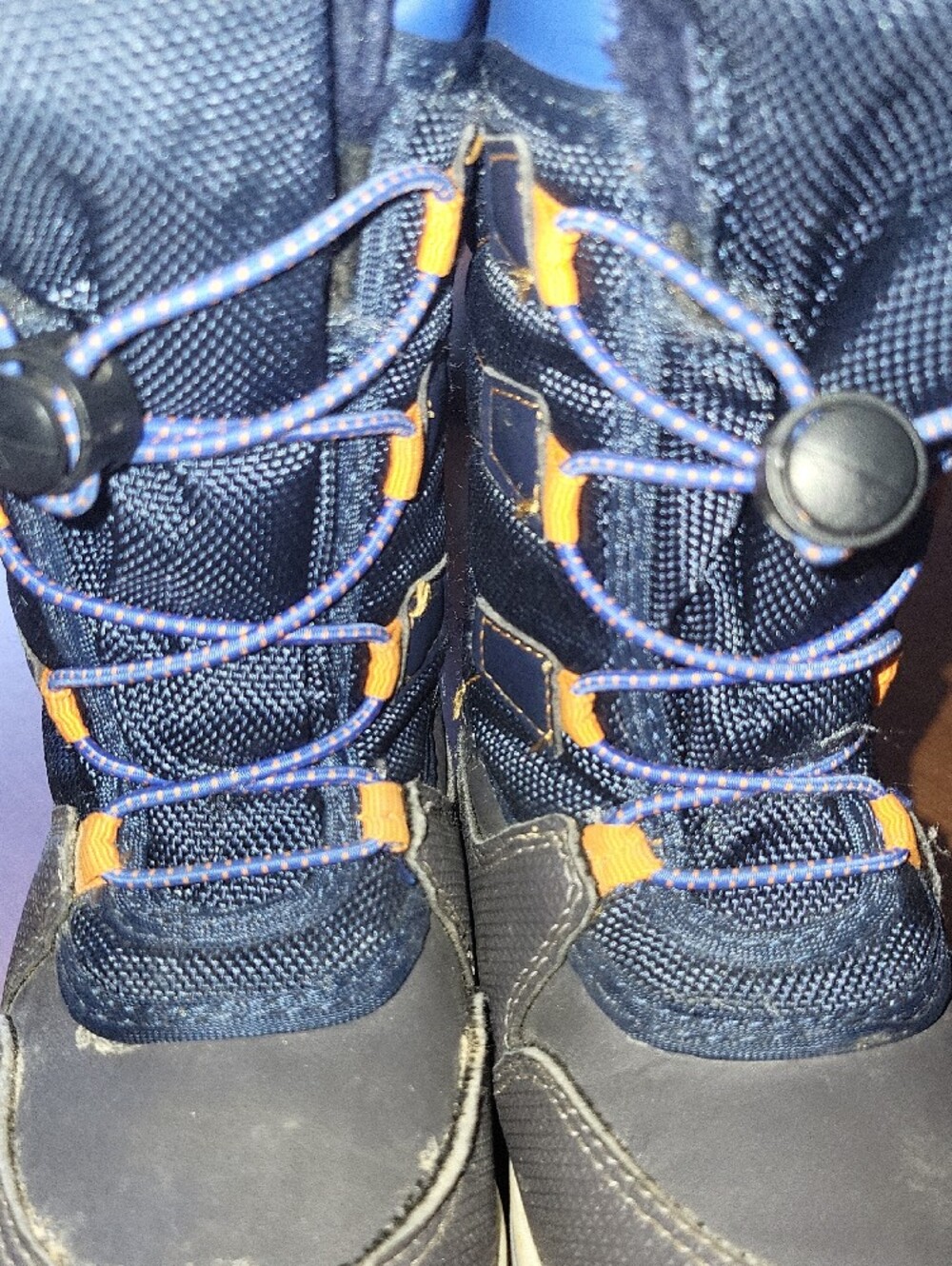 3M Thinsulate Kids Boots in Navy Blue with Orange Accents - Picture 4 of 6